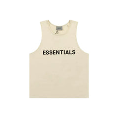 FOG short sleeved FEAR OF GOD double line ESSENTIALS chest letter sleeveless vest base shirt men's T-shirt (2)