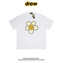 Drew House Daisy Smiley Graphic Oversized Cotton T-Shirt, White