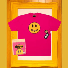 Drew House Smiley Face Short Sleeve T‑Shirt, Hot Pink
