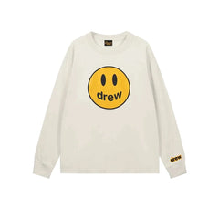 Drew Gray Smiley Graphic Oversized Long-Sleeve T-Shirt